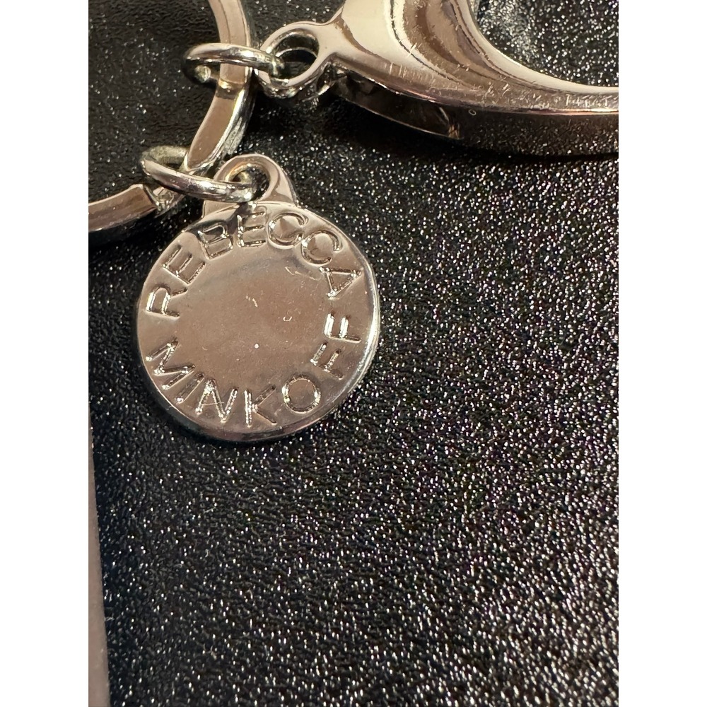 Rebecca Minkoff Letter A Light Blue Saffiano Tassel Charm Keychain‎ Bag Fob - Picture 4 of 12